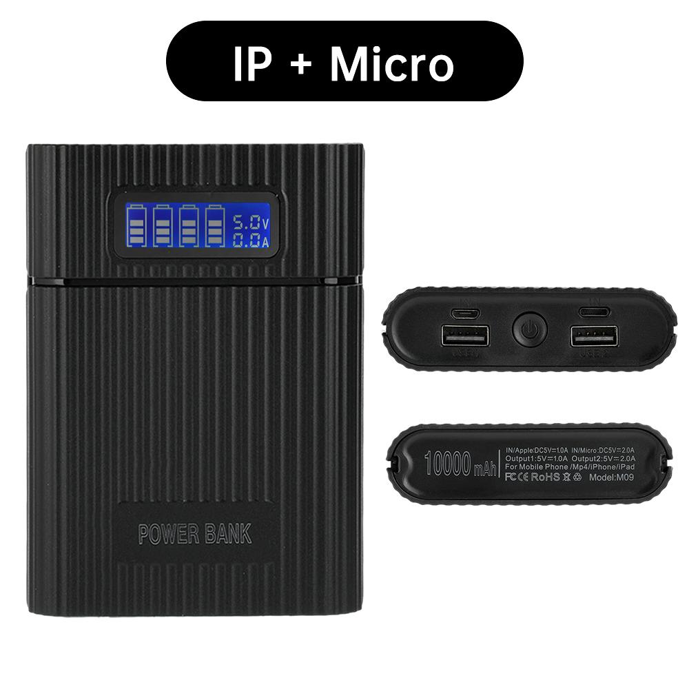 18650 Battery Holder Power Bank Case 18650*4 5V Dual USB Digital Display Charging DIY Shell for Mobile Phone Battery Storage Box