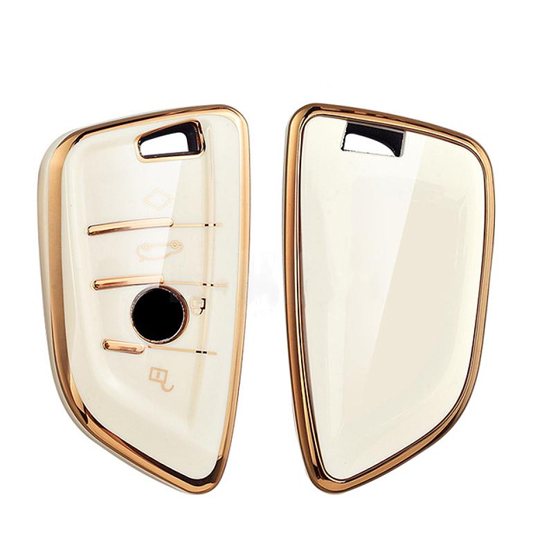 TPU Golden Edge Style Car Key Case Cover Shell Fob For BMW X3 X5 X6 F30 F34 F10 F20 G20 G30 G01 G02 G05 F15 F16 1 3 5 7 Series