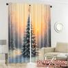 2pcs,Curtains Christmas Tree Snow Winter Sunset (2) Popular Popular Curtain Versatile Polyester Curtains Gifts Perfect for