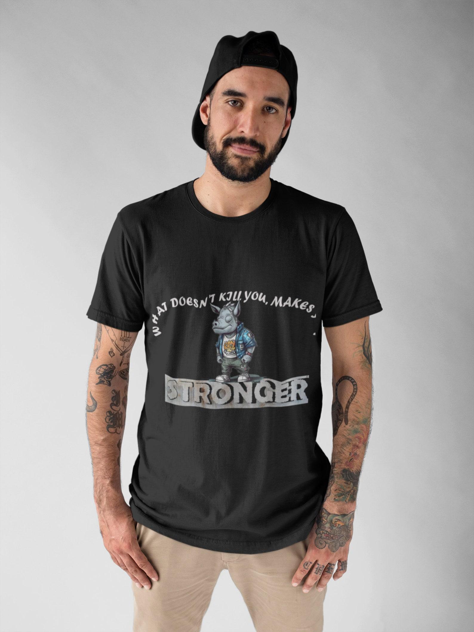 Motivational Rhino T-shirt, Fitness Workout Tee S