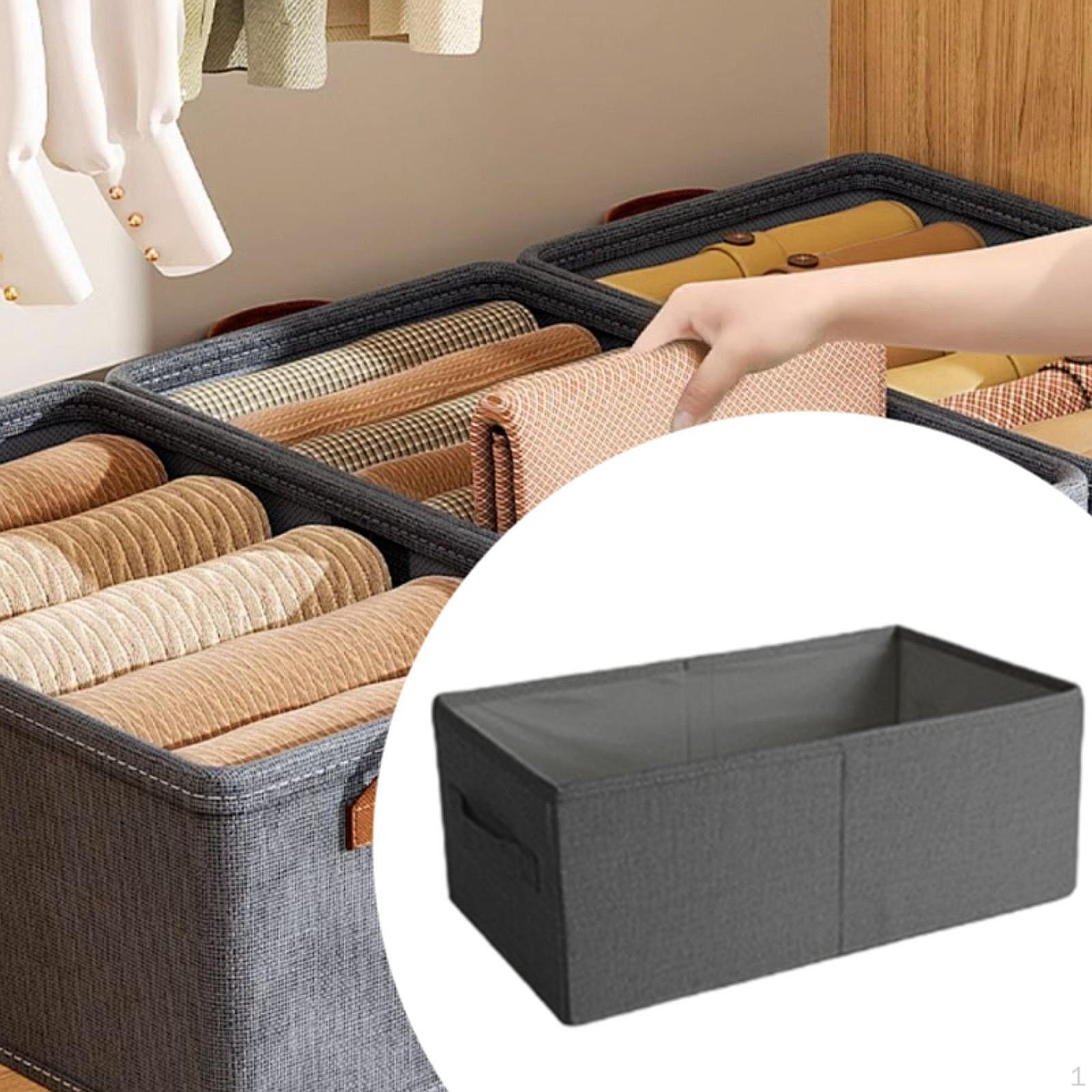 Clothes Storage Bin Drawer Organizer with Handle, Cube Basket Foldable Closet Organizer, Wardrobe S
