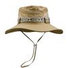 Cappello a secchiello da uomo con tesa larga, protezione UV, stile Panama in rete, cappello da sole per pesca all'aperto, escursionismo, campeggio