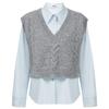 Women's 2026 Spring Knitted Vest & Collared Shirt Set