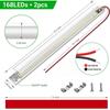 2pcs 168 LEDs 12V Car Interior Light Bar Strip with ON/OFF Switch for Truck RV Van Lorry Camper Boat Caravan Motorhome