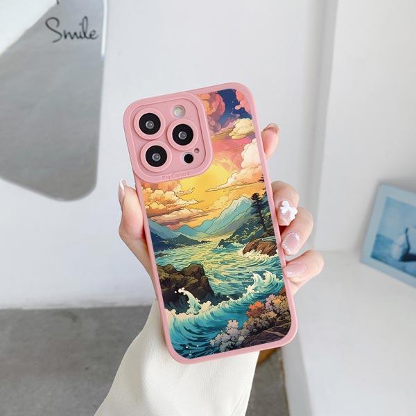 Sunrise Scenery Phone Case For iPhone 15 14 Plus Pro Max 13 12 11 Pro Max XR X XS 7 8 Plus Gorgeous Mountain River Soft Covers