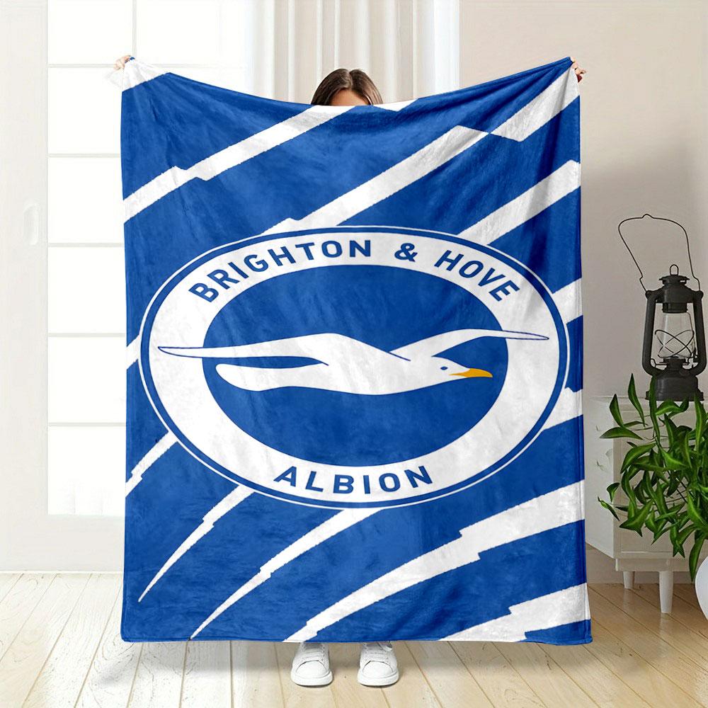 Brighton & Hove Albion Logo Blanket print blanket soft and cozy perfect for the living room bed sofa or a nap,gift