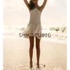 Summer New Women Clothes Holiday Style Straight Lace Laminated Decorative Neck Collar Short Dress 5107314