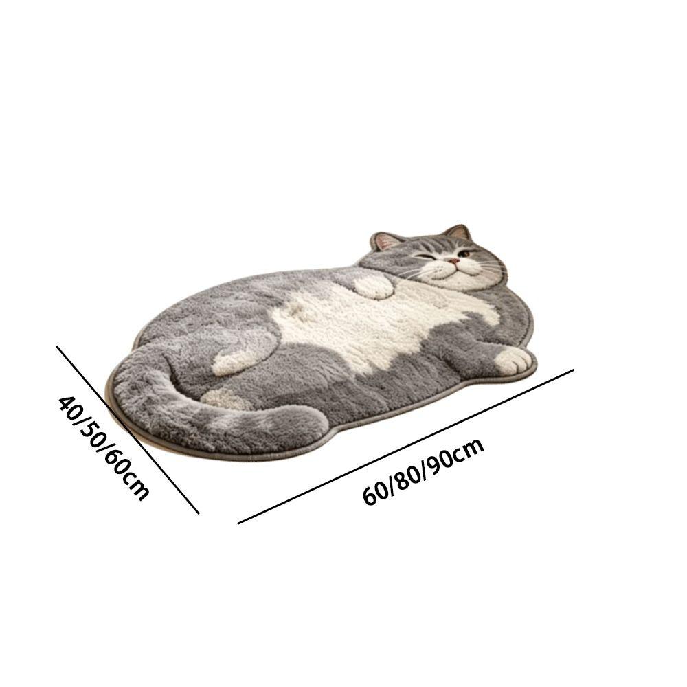 Easy To Clean Cat-Shaped Area Rug Non-Slip Cartoon Carpet Soft Home Decor Carpet Living Rooms