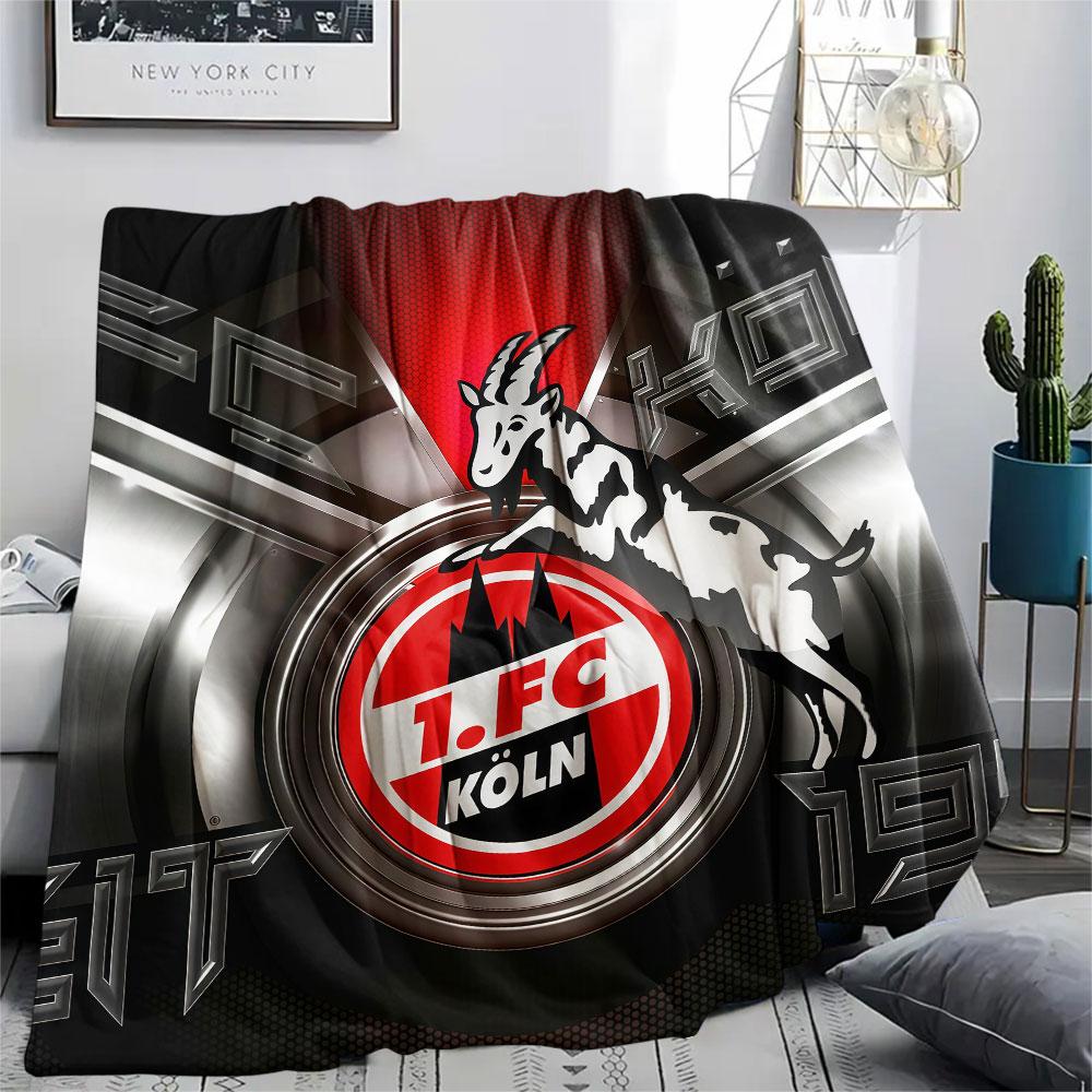 1. FC Köln Printed Flannel Blanket, soft throw for bedroom sofa, washable, fan merchandise, great gift.