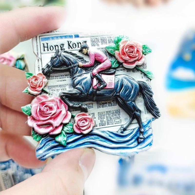 China Hong Kong Fridge Stickers Victoria Peak Travel Souvenirs Bauhinia Fridge Magnets Home Decoration Wedding Gifts