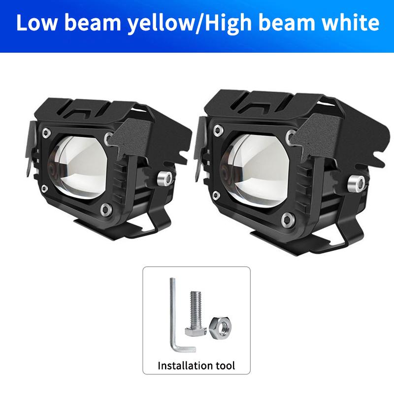 

Автомобильный светодиодный прожектор, высокий/низкий, 60 Вт, внешний вспомогательный «рыбий глаз», белый, желтый, рабочий свет, спортивные противотуманные фары, автомобильные фары, 12 В 2Pcs