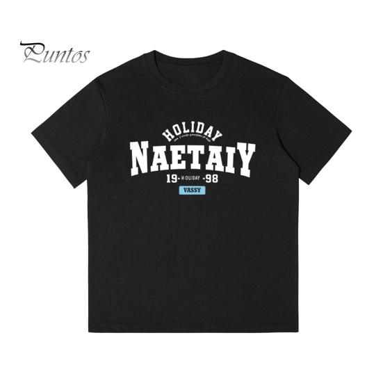 Herren Sommer T-Shirt Buchstabendruck Kurze Ärmel Rundhals Lose Retro Japanischer Stil Casual Alltagskleidung Teenager Streetwear Frühling Top