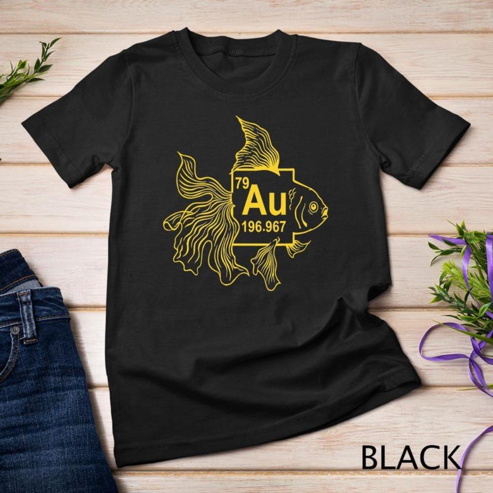 Goldfisch AU Chemie Wissenschaft T-Shirt Lustiger Goldfisch Einzigartiges Design Sweatshirt Chemie-Liebhaber Der Goldfische Hält Geschenk T-Shirt Oberteile