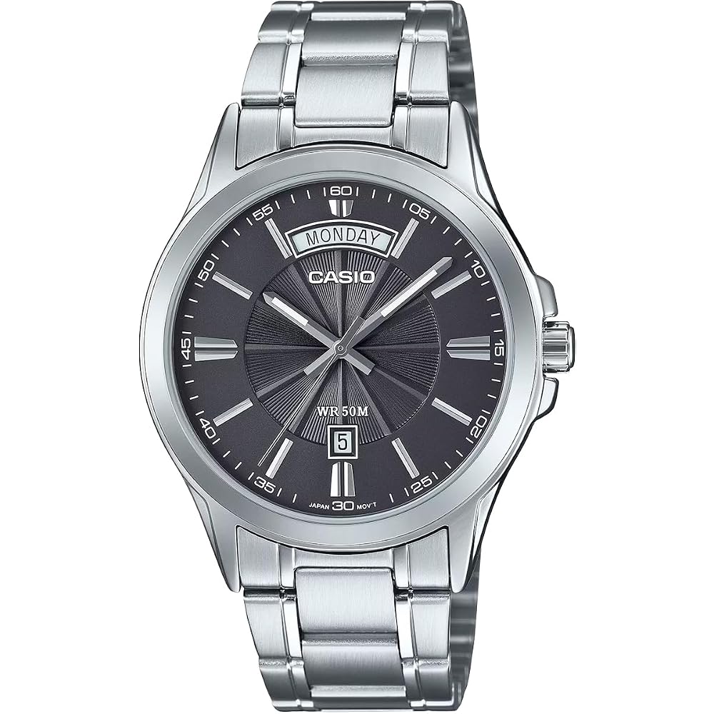 [Casio] CASIO Analog Quartz Men s Watch MTP-1381D-8AV Metal Band Silver Dark Gray Overseas Model [Parallel Import]