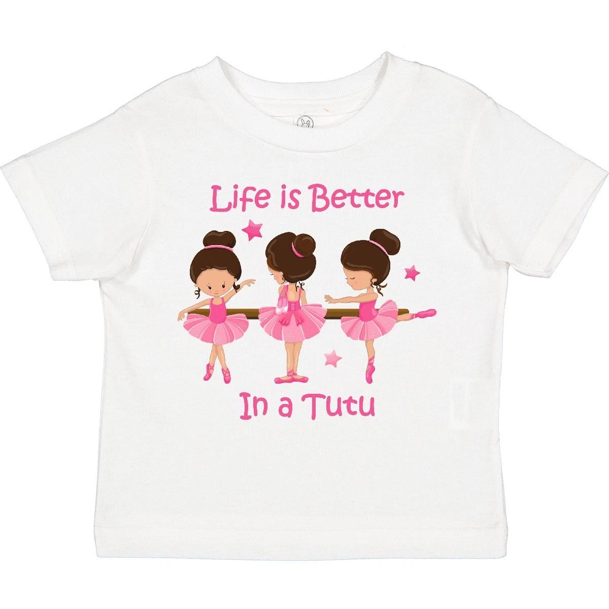 Inktastic Life s Better In A Tutu KS Toddler kids boys T-Shirt Life Is Ballerina Ballet 130
