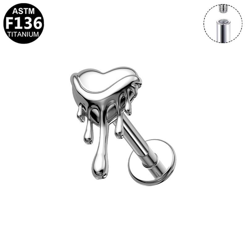 Серьги-гвоздики Gaibei фиолетовым цирконом в форме сердца, титановые - Европейский и американский дизайн