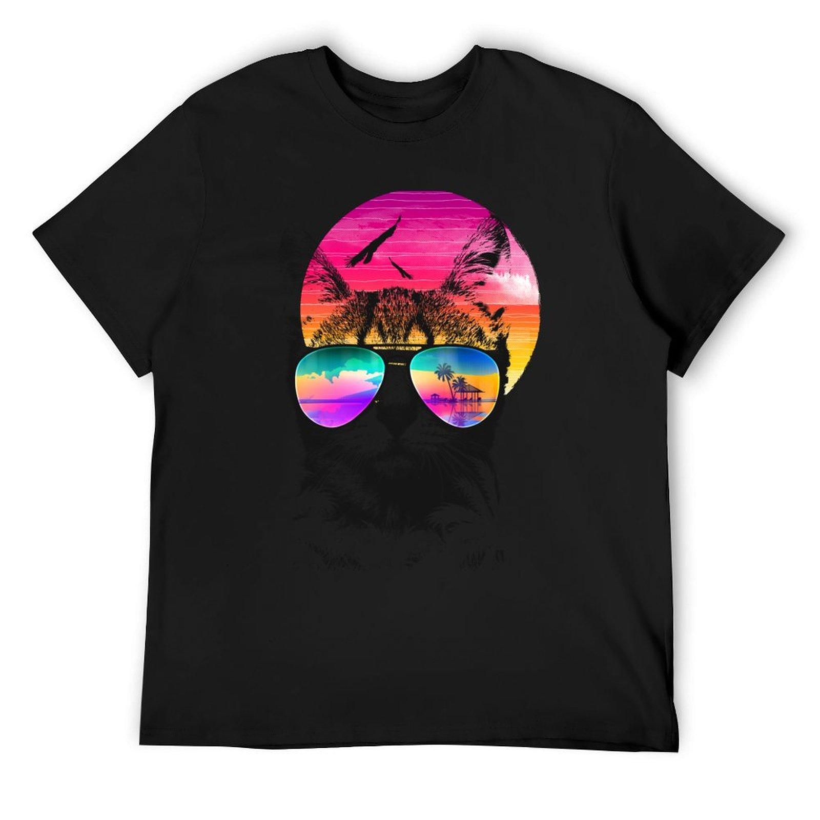 

Summer Cat T-Shirt boys whites essential t shirt blanks oversized t shirt vintage t shirt men 4XL