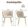 (Old SKU:W1880109477)Modern Luxurious Velvet Dining Chair Set with Golden Metal Legs, Elegant Hand-Woven Design and Soft Cushions