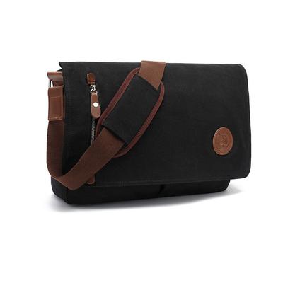 Thick Canvas and Leather Shoulder Horizontal Messenger Large Business Fits A4 Sizes and Shoulder School Bicycle Model 8501 Men's Bag, Bag, Bag,