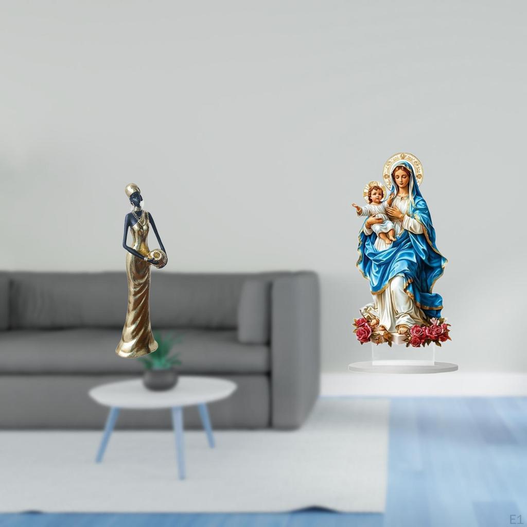 African Tribal Lady Sculpture Figurine Lightweight Acrylic Desktop Decoration Unique Tabletop
