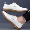 Męskie mokasyny miękka podeszwa skórzane buty moda outdoor białe buty codzienne wygodne do chodzenia jazdy but biznesowy wsuwane płaskie