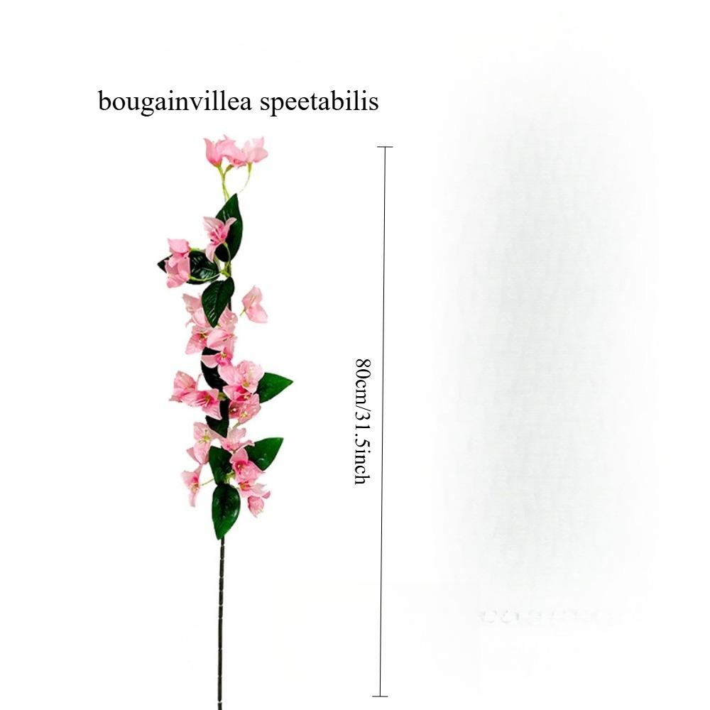 Single Artificial Bougainvillea with Leaves Vine for Home Wedding Wall Hanging Floral Decoration