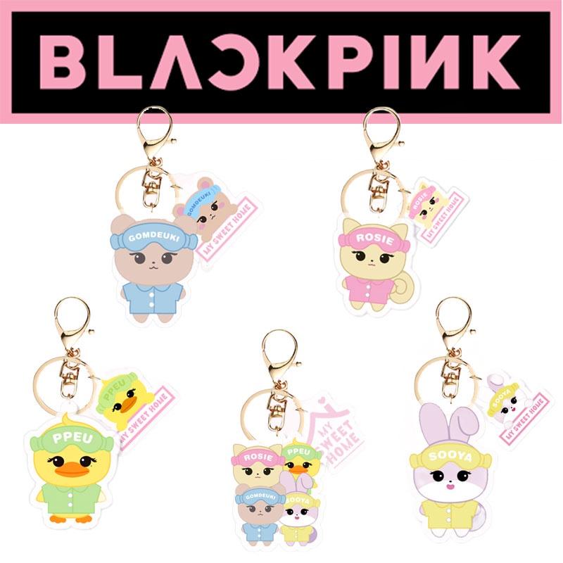 Blackpink Cartoon Character Acrylic Keychain Keyring Backpack Decoration 5cm Height