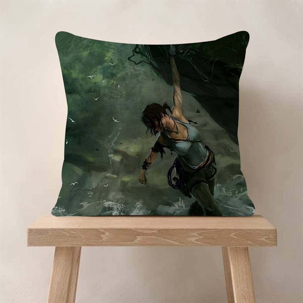 Tomb Raider Game LaraCroft Pillow Cushion Cover Pillowcase Living Room Sofa Home Decor Customized