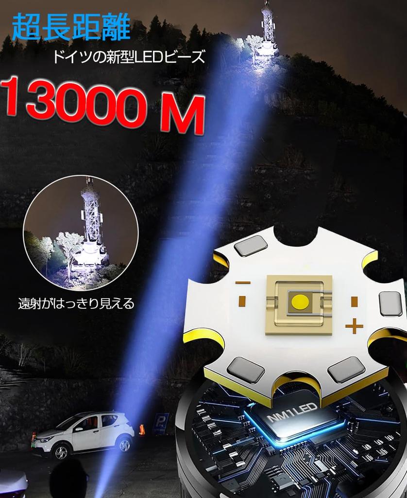 Latest Double Powerful LED Military Super Long USB Super Handheld Flashlight with 9 White Red COB Work Handheld Battery Ideal for Emergency and Night