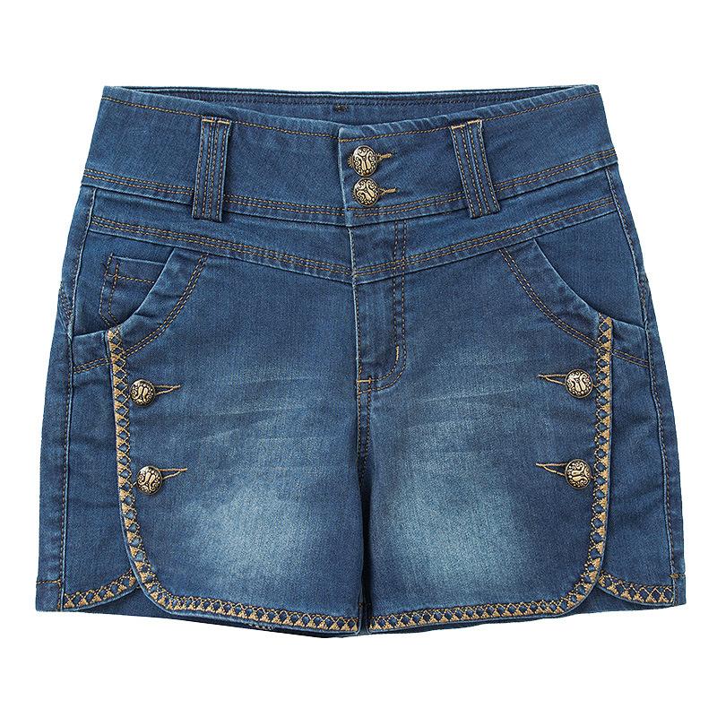 

Шорты, женские летние узкие джинсы с высокой талией S