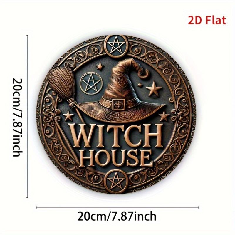 Vintage Witch House Rundes Aluminiumschild