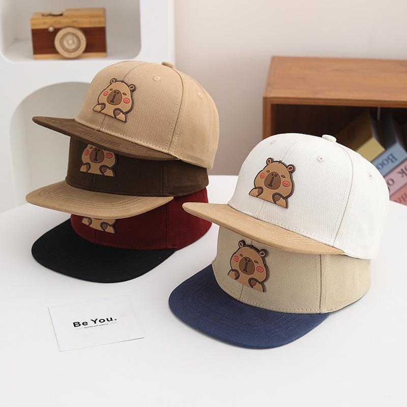 Casquette Hip-Hop Capybara Dessin Animé pour Enfants - Casquette de Baseball pour Filles - Printemps/Été - Casquette Street Dance Multicolore pour Garçons