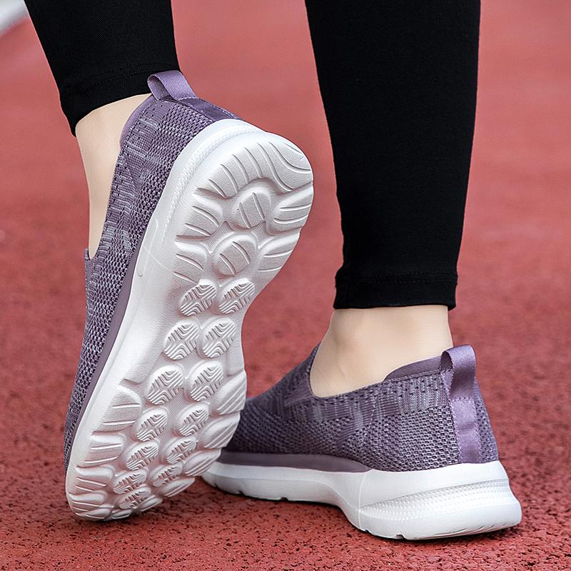 Couples Slip-on Casual Shoes Lightweight Flats Breathable Knitted Loafers Women Men Comfortable Daily Walking Shoes