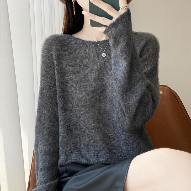 

Женский кашемировый свитер Qinghe кашемир 30% кашемир 70% шерсть осенне-зимний пуловер теплый и модный L темно-серого