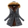 2024 Autumn/Winter Korean Style Slim Waist Hooded Military Cotton Coat for Women