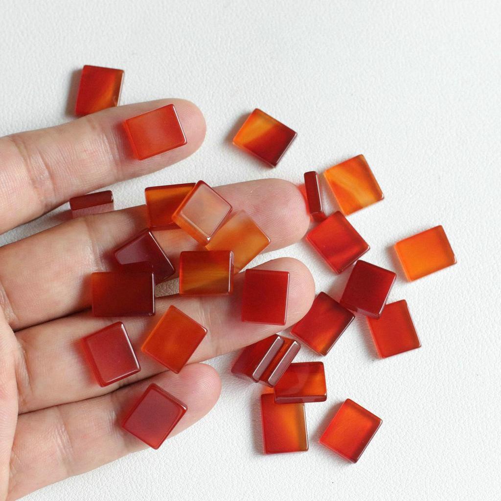 Double-Sided Natural Red and Black Agate Rectangular Slices - DIY Accessories