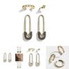 Sophisticated Alloy Earring Set With Rhinestone Details Minimalist Four-piece Set