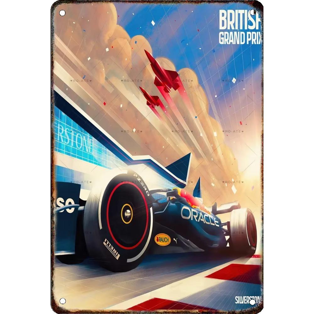 Vintage Formula Car Race Poster Home Garage Club Modern Wall Art Decorative Panel Mural Aesthetics