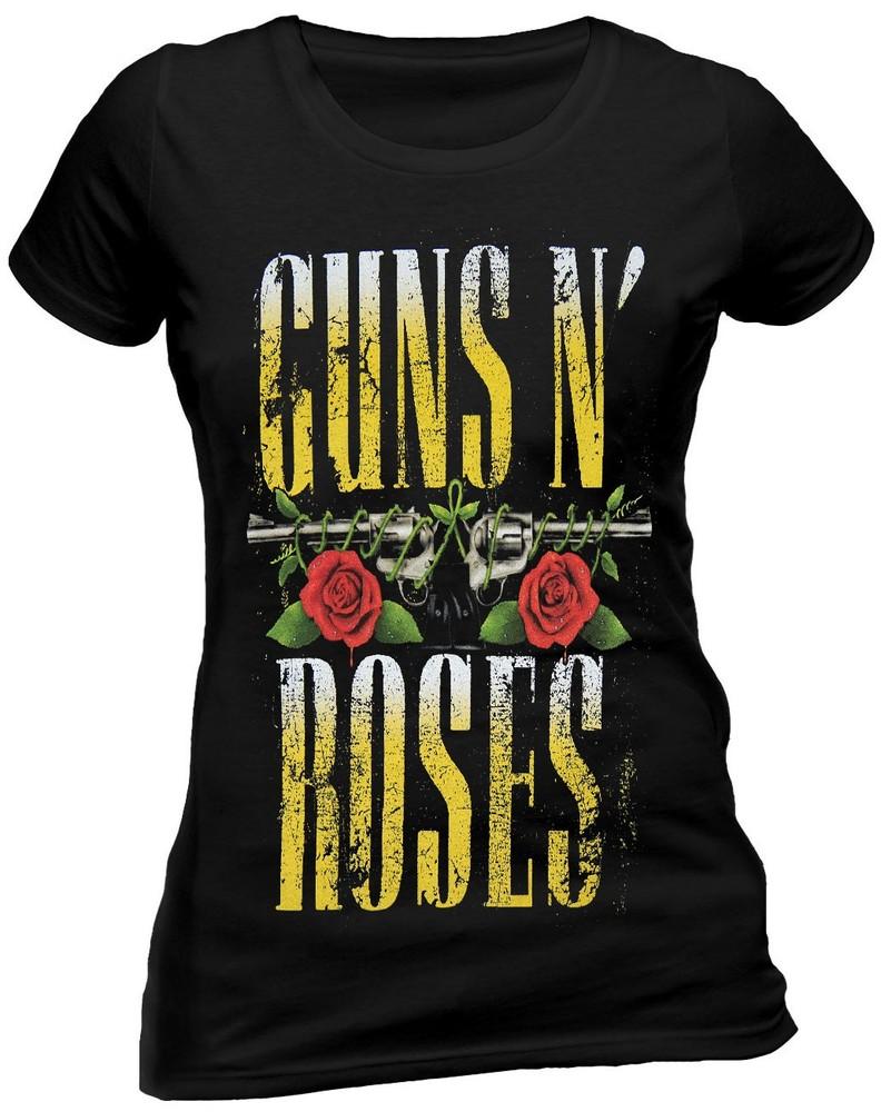 Official Guns N Roses T Shirt Big Guns Ladies Fitted Licensed Tee New S to 4XL M