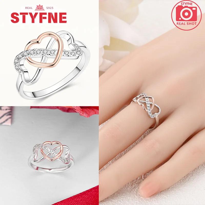 

New Original Silver 925 Rings Sparking Colorful Infinite Love Heart Ring for Women Engagement Anniversary Fine Jewelry Gift 9