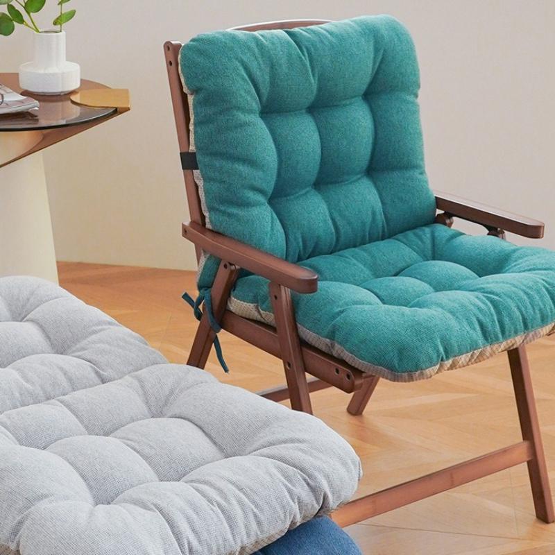 Cotton Linen Thick Cushion Sitting for A Long Time In The Office Protecting The Waist and Backrest Folding Lounge Chair Cushions Anti Slip Seat Mat