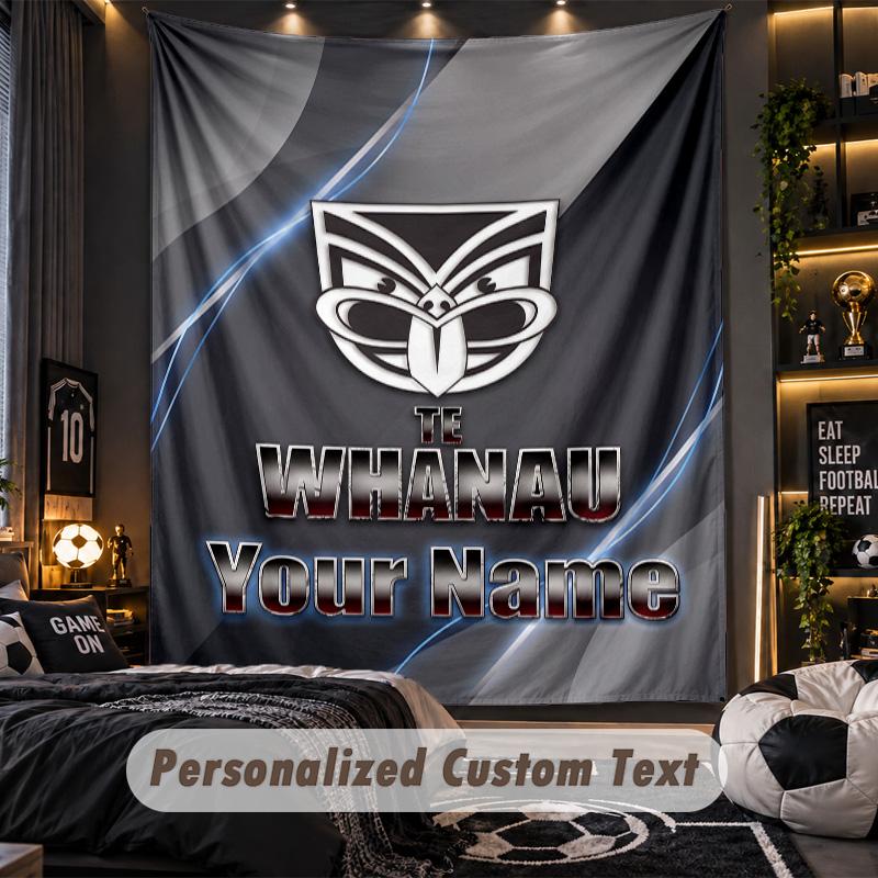 TapestryWigan Warriors Custom Name Text Personalized Wall Hanging Tapestry Home Wall Decor