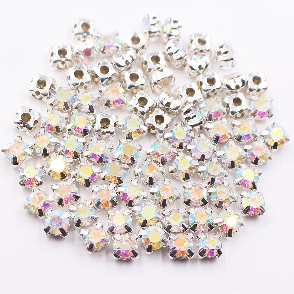 SS16-SS40 2D 3D Krallen-Näh-Strasssteine, glänzende Kristalle, Glasperlen, Steine, Strass zum Aufnähen für Kleidungsdekorations-Edelsteine