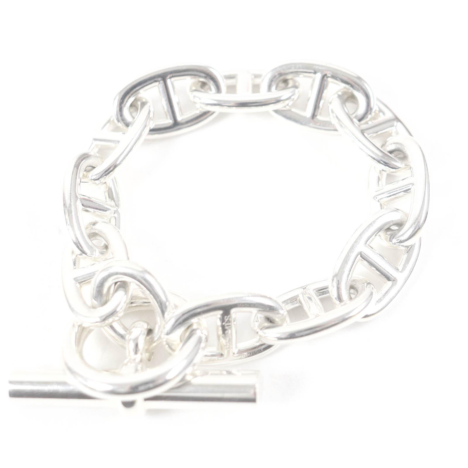 

Great HERMES bracelet Chene Dunkle TGM 11 frames Silver AG925 mens Used