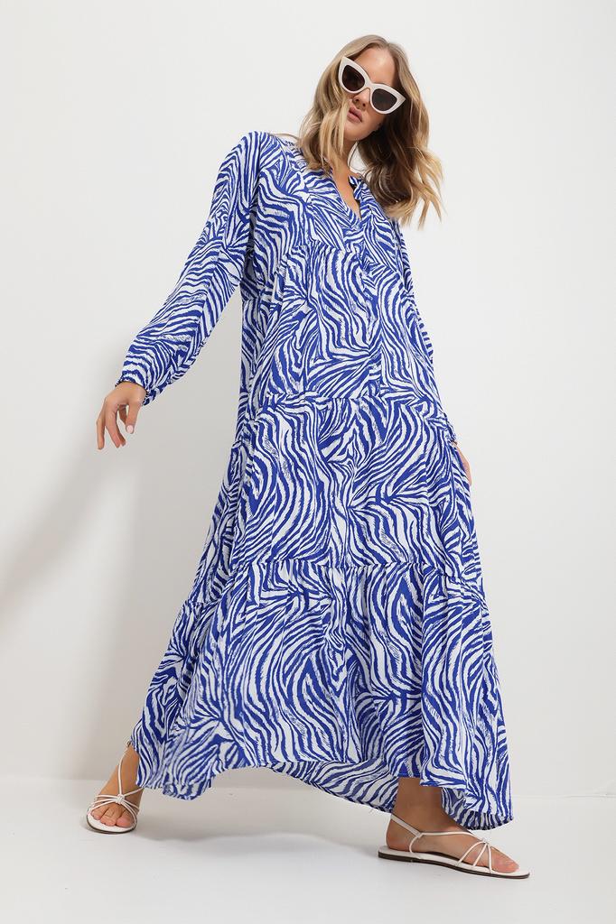 Women's Hijab Dress New Season Fashion Orange Magnetic Collar Paisley Patterned Maxi Dress