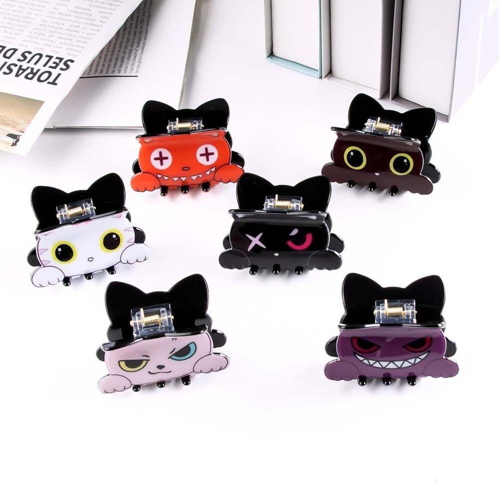 Creative Evil Face Cat Hair Claw Cartoon Acrylic Animals Shark Clip Funny Mid Size Cartoon Hair Clips Party