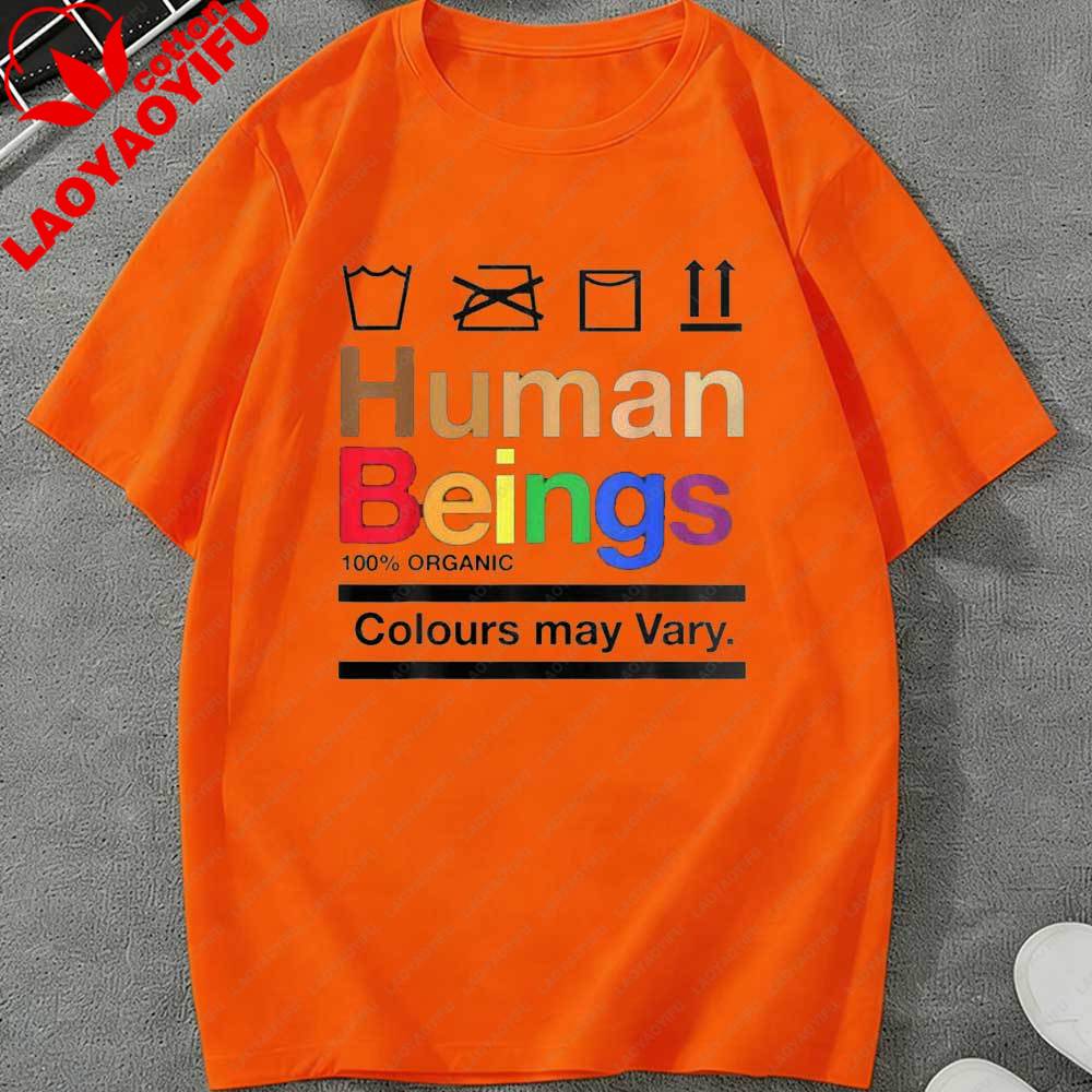 LGBT HuUnisex Beings Colours May Vary T Shirt for Unisex Women Casual Black Short Sleeve Pride Graphic Tees Streetwear Summer Tops