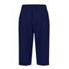 Linen Pants For Women Casual Color Pants Color 3/4 Trousers High Waisted With Pocket