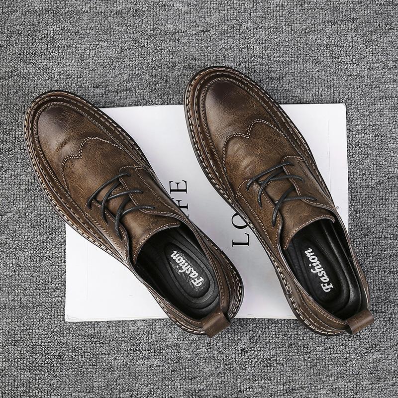 Fashion Designer Formal Men Dress Shoes Male Leather Classic Brogue Shoes Flats Oxfords for Wedding Office Business Dress Shoes
