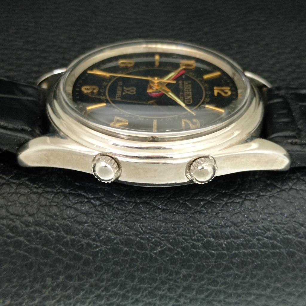 HAND-WINDING VINTAGE LEGEND SWISS MENS REFURBISHED ALARM WATCH a707502-1